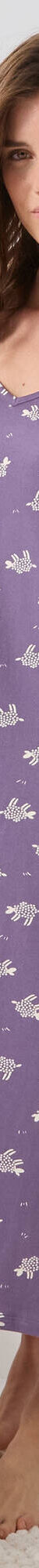 Chemise de nuit longue manches courtes  imprimée "moutons" (violet grisé) Chemise de nuit longue manches courtes  imprimée "moutons" (violet grisé)